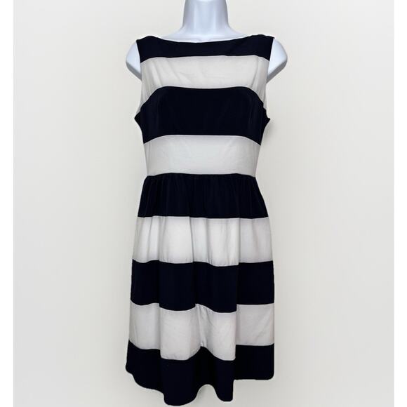 B. Darlin Dresses & Skirts - B. Darlin Fit Flare Dress Juniors 7/8 Navy Blue Breton Stripe Nautical Boat Neck